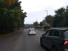 YB72 SBO | Low Moor : VW Tiguan driver squeezes the gap on A641