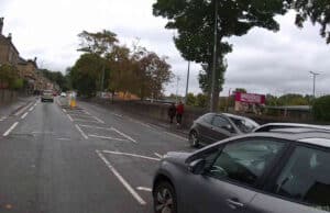 FD63 OJW | Close pass on A641 as car overtakes cyclist in Brighouse